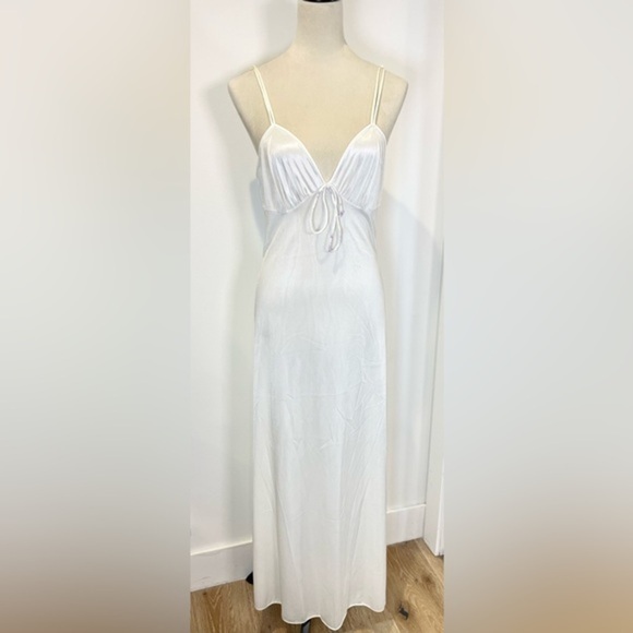 Vintage 70s Floral Peignoir Negligee Nightgown Robe Set Lingerie Milkmaid Satin - Picture 10 of 12